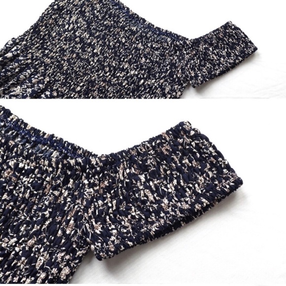 Happy Girl DarkNavy Floral Off Shoulder Mini Dress - Picture 4 of 7